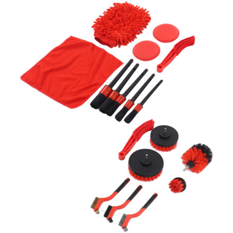 Kit de Nettoyage Auto avec Brosse pour Jantes, Intérieur et Écrans de Ventilation