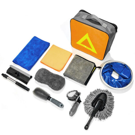 Kit de nettoyage automobile complet 10 outils pour entretien intérieur et extérieur de la voiture