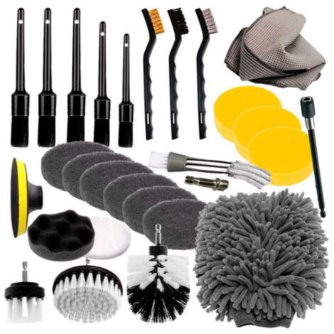Kit de nettoyage automobile multifonctionnel de 27 pièces pour l'entretien et le detailing.