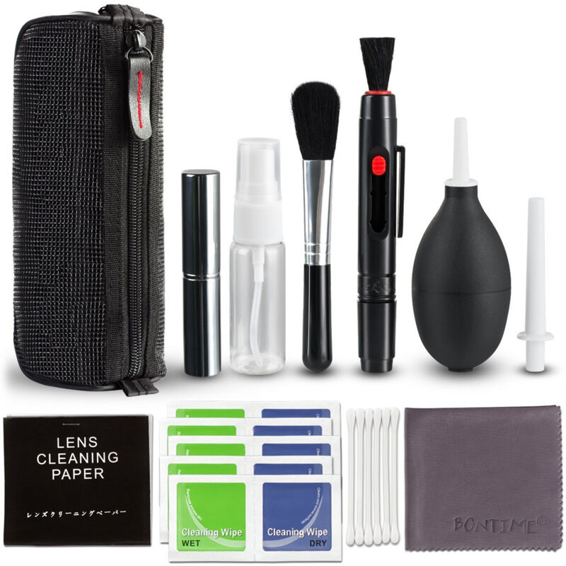 Kit de nettoyage d'appareil photo professionnel, Kit de nettoyage d'objectif avec souffleur d'air, stylo de nettoyage, chiffon de nettoyage