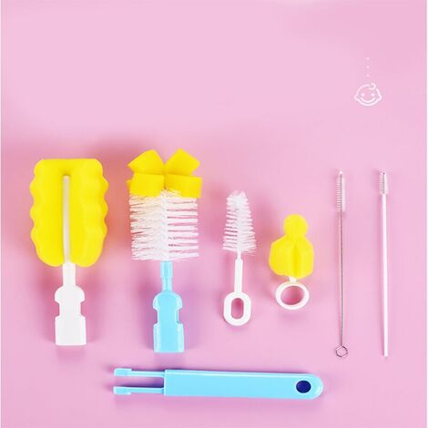 Kit De Nettoyage De Brosse À Biberon 6 En 1, Jeu De Brosses De Nettoyage Pour Tasses Biberon Biberon Pailles De Mamelon