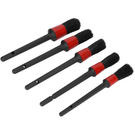 Kit de nettoyage de détail automobile 5 pièces pour les jantes, les aérations et le moteur.