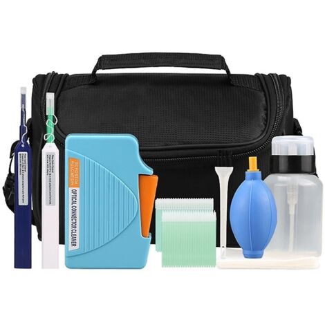 Kit de nettoyage de fibres optiques (10 pièces) avec boîte de nettoyage.