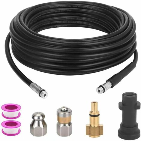 Kit de nettoyage de tuyau de vidange de nettoyeur haute pression avec buse à jet et buse à jet rotatif pour Karcher K2 K3 K4 K5 K6 K7 et nettoyeur haute pression Lavor
