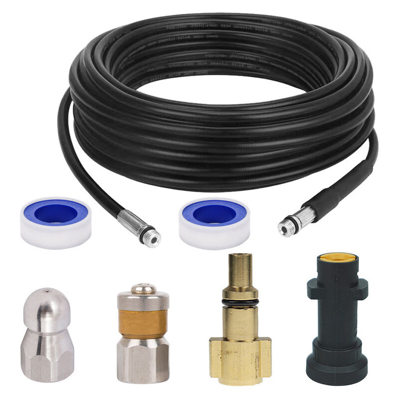 Treetalk - Kit de nettoyage de tuyau de vidange pour nettoyeur haute pression, pour Karcher série K2-K7 et nettoyeur haute pression lavor, avec buse