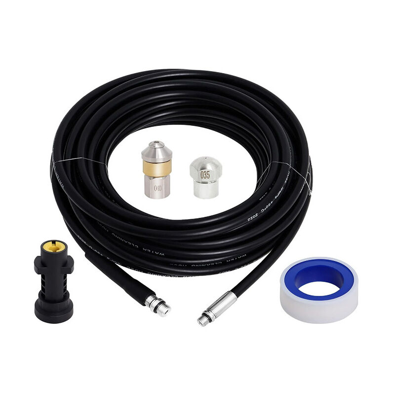 Ineasicer - Kit de nettoyage de tuyau d'évacuation pour nettoyeur haute pression avec adaptateur, déboucheur de tube flexible, buse rotative pour