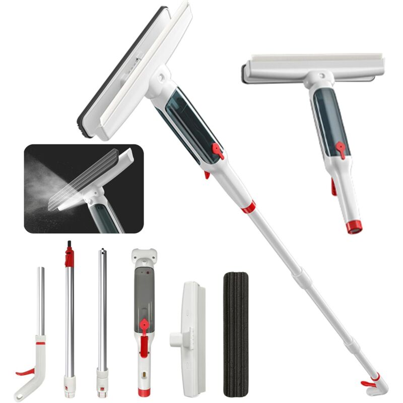 Kit de nettoyage de vitres professionnel 3 en 1 avec fonction de pulvérisation et collecteur d'eau