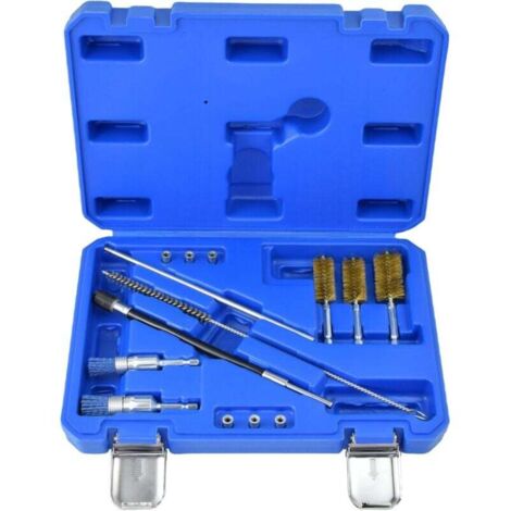 Kit De Nettoyage Injecteur Diesel Voiture Avec Brosse Et 14 Outils De Nettoyage Compartiment
