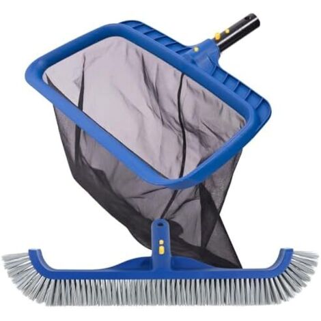 Kit de nettoyage piscine, filet skimmer piscine à mailles fines & brosse 45 cm, cadre stable tête professionnelle pour -