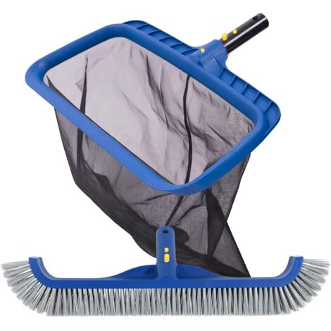 Kit de nettoyage piscine, filet skimmer piscine à mailles fines & brosse 45 cm, cadre stable tête professionnelle pour -