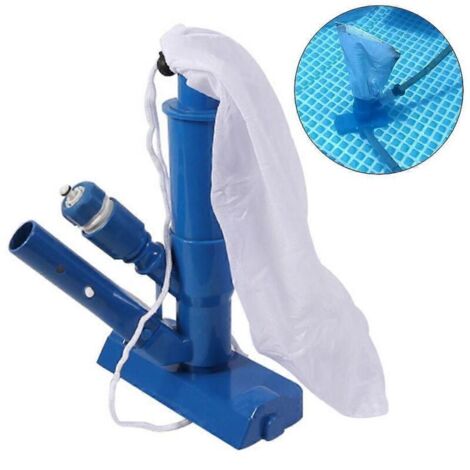 Kit de nettoyage portable pour piscine avec jet d'eau, aspirateur de piscine et buse convient aux piscines, spas, fontaines et jacuzzis.