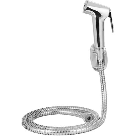 Kit de nettoyage pour salle de bain (3 pièces) : pulvérisateur bidet, support et flexible (finition électrolytique)