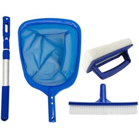 Kit de Nettoyage Spa, Accessoires Piscine, y Compris Un écumoire à Mailles Fines, Une Brosse en éponge et Nettoyage, pour Nettoyer Les bassins Jardin -