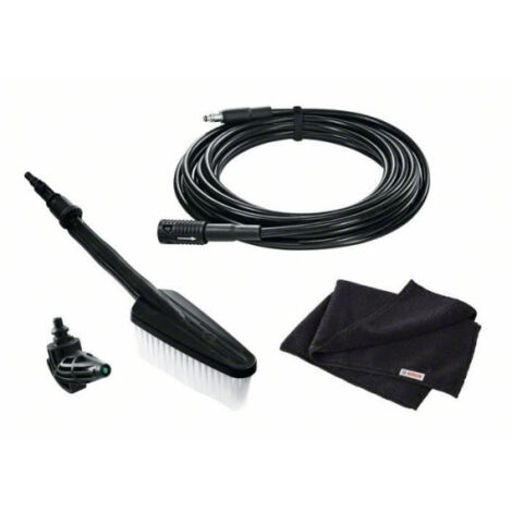 Kit de nettoyage voiture pour nettoyeurs haute pression BOSCH - Brosse de lavage, Tuyau haute pression, Buse a 90°, Chiffon