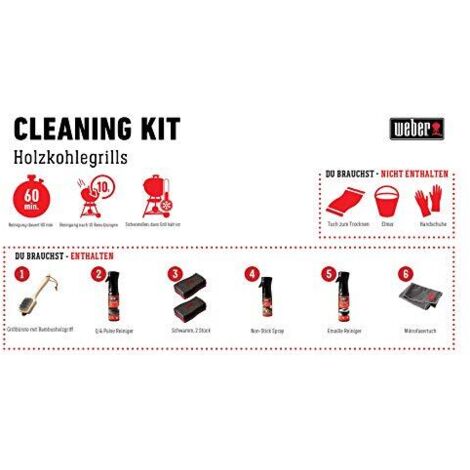 Kit de nettoyage WEBER - pour barbecue à charbon émaillé - 7pcs