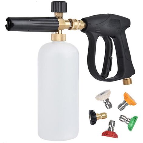 Kit de nettoyeur haute pression Pistolet de nettoyage haute pression Pistolet à mousse portatif pour lave-auto Pistolet à jet de lavage de voiture Pulvérisateur de lavage domestique avec 5 jets