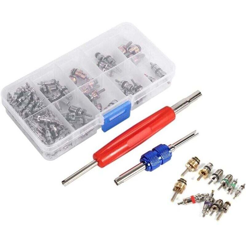 Image of Kit De Noyaux De Valve Climatisation Automobile 102 Pièces R134A R12 Outils Réfrigération Voiture