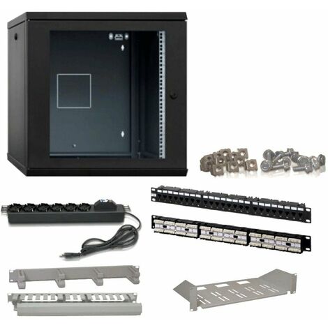 Kit de panel de rack 6 unidades UTP CAT6 con panel de 24 puertos 10001