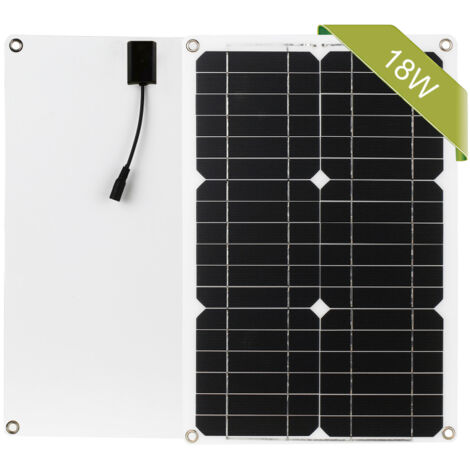 Kit de panneau solaire 18 W 12 V hors réseau, module monocristallin avec câbles de connexion SAE