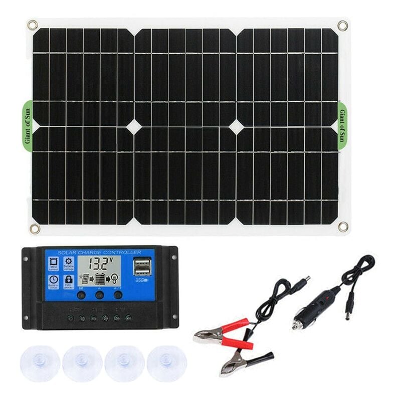 Kit de Panneau Solaire 180W Chargeur de Batterie 12V avec ContrôLeur 50A pour Camping-Car RV