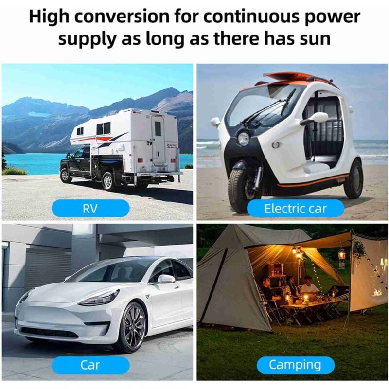 Rapanda - Kit de panneau solaire en silicium monocristallin IP028 20 w, protection contre l'inversion de polarité/protection contre les