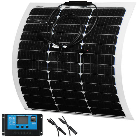 Kit de panneau solaire flexible 100W controleur de chargeur de caravane marine 10A