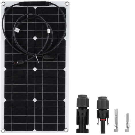 Kit de panneau solaire Portable 25W 16V, Flexible et étanche pour l'extérieur, avec connecteur pour charger la batterie de voiture 12V, camping-Car, Yacht.