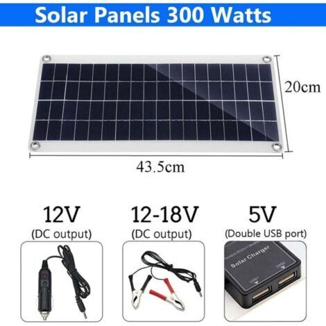 Kit de panneau solaire portable 300 W pour camping-cars avec contrôleur 60 A