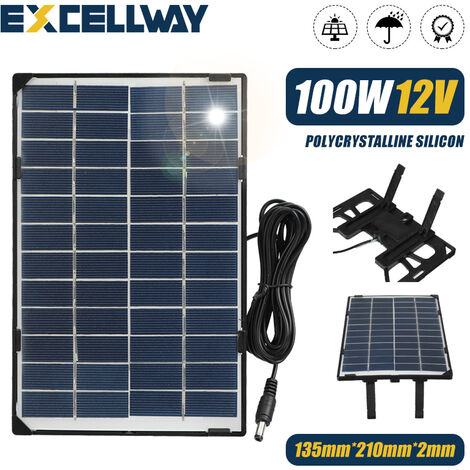 Kit de panneau solaire portable chargeur de batterie 12V 21 x 13.5cm avec 3m cable