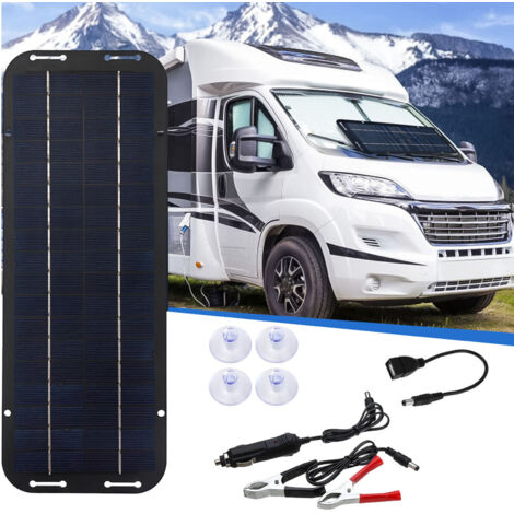 Kit de Panneau Solaire Portable Professionnel Haute Efficacité Polycrystalline Silicon 6W 12V pour Camping Voyage