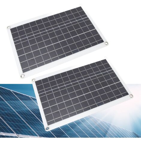 Kit de Panneaux Solaires 18W, Polycristallins, avec Contrôleur 12V/24V 100A et Câbles USB/Type C/DC pour Camping Cars et Off-grid