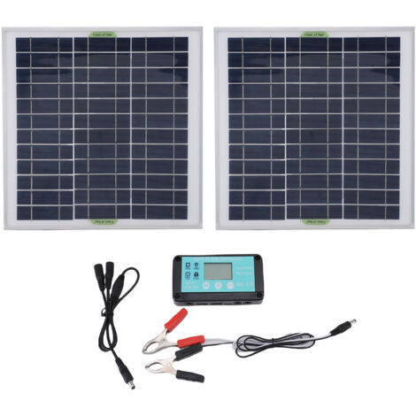 Kit De Panneaux Solaires 2x100W, panneaux à cadre en aluminium et contrôleur de Charge avec Ports USB Type C DC pour camping-car, voiture, bateau, remorque