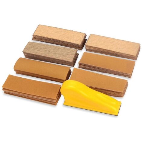 Kit de papier abrasif de précision micro-type, mini bloc de ponçage manuel de 3,5 x 1 pouce (voir illustration)