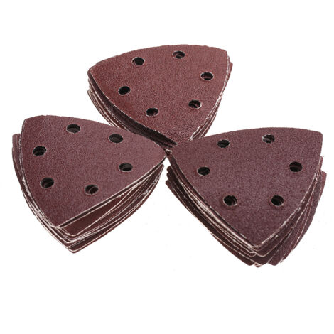 Kit de Papiers abrasifs triangulaires - 50 pièces aluminium oxyde - Holes pour extraction de poussière
