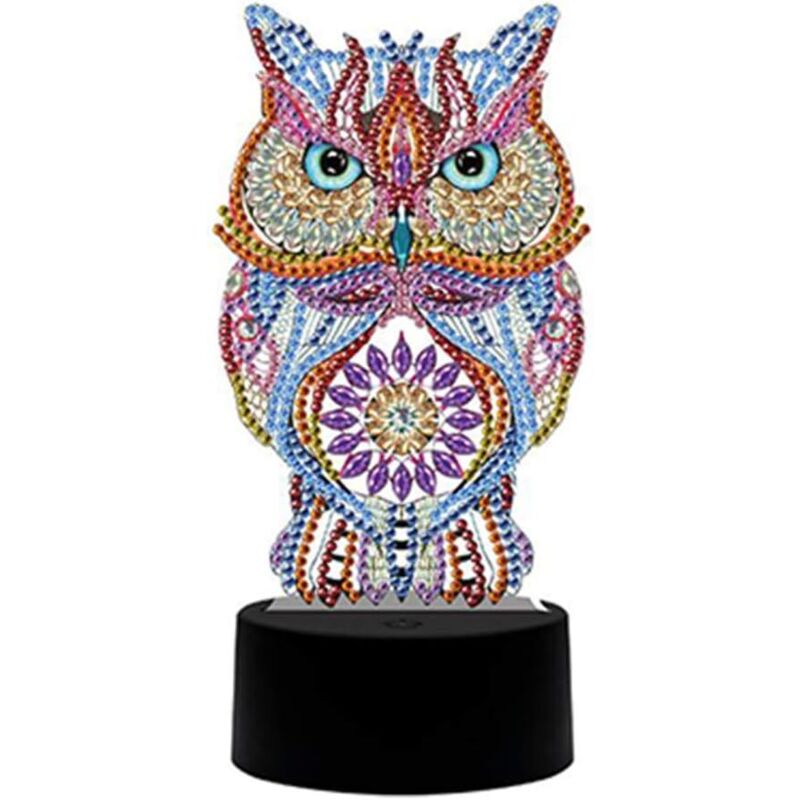 Kit de peinture diamant 5D à faire soi-même, lampe de chevet LED, veilleuse pour enfants, éclairage de chambre d'enfant, décoration de fête DP02