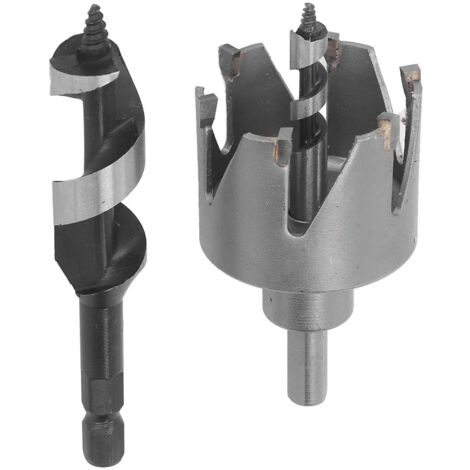 Kit de perçage pour serrure de porte, fraise carbure 6 lames pour métal et bois, outil d'installation de serrures à mortaiser.