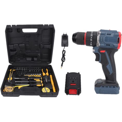 Kit de perceuse sans fil 1 500 tr/min, multifonction, 25 N·m, pour l'entretien de la maison et le bricolage, prise UE