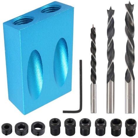 Kit de perforación para tornillos de posicionamiento con agujeros angulares, herramienta auxiliar para el montaje de esquinas en carpintería, 14 piezas.
