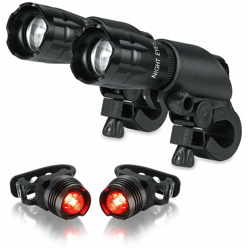 Kit de phare de vélo de montagne 5W, torche de cyclisme, zoom Rechargeable, lumière forte (Style 2)