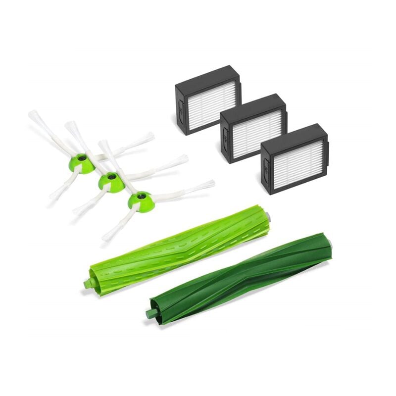 Kit de pièces de Rechange Compatible avec pour Roomba i7 i7+ E5 E6 E7 - Pack de brosses latérales, Rouleaux et filtres Hepa