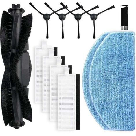 Kit de pièces de rechange pour aspirateur robot Honiture G20/G20 Pro1 brosse rotative, 4 brosses latérales, 4 filtres HEPA, 2 chiffons