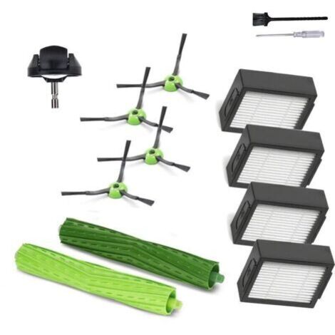 Kit de pièces de rechange pour iRobot Roomba J7/i7/i8/e5/e6 série I/E/J - Brosse caoutchouc, roue pivotante, filtres HEPA, brosses latérales