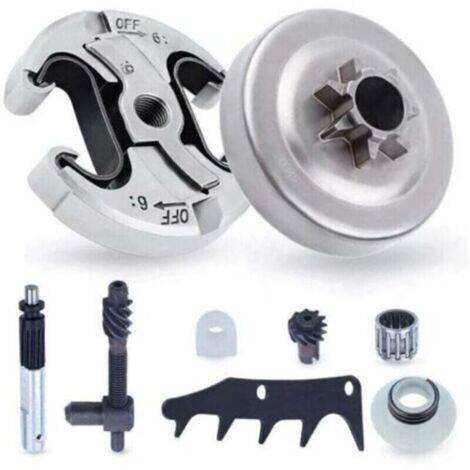 Kit de Pignon pour Husqvarna 445 445II 450 450II Tronçonneuse, 325 Pignon (7 dents) avec Embrayage + Griffe + Pompe à Huile + Roulement Pièces de Rechange Accessoire