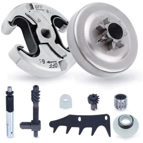 Kit de Pignon pour Husqvarna 445 445II 450 450II Tronçonneuse, 325 Pignon (7 dents) avec Embrayage + Griffe + Pompe à Huile + Roulement Pièces de Rechange Accessoire