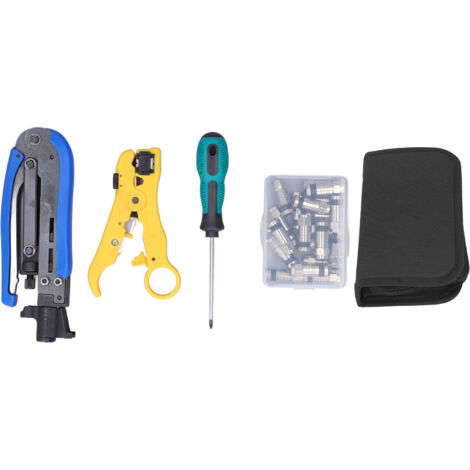 Kit de Pince à Compression Coaxiale Multifonction pour Câbles Réseau et Décâblage