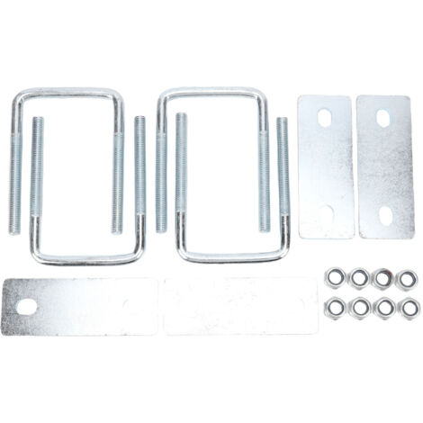 Kit de pinces à ressort à lames en acier galvanisé, boulons en U carrés de 5X3.23 pouces avec écrous pour remorque camion bateau 4 pièces