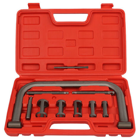 Kit de pinces C de compresseur de ressort de soupape 10 pièces, outil de démontage gratuit avec adaptateurs de poussoir de pince, tiges d'extension, levier pour la réparation de moteur de moto de voit