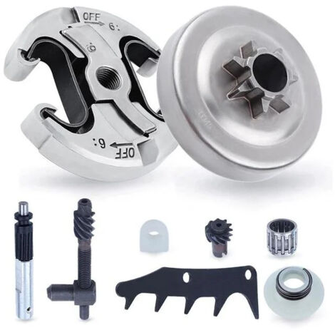 Kit de piñón para motosierra Husqvarna 445, 445II, 450, 450II. Piñón ADEFOL .325 (7 dientes) con embrague, garra, bomba de aceite y rodamiento. Accesorios de repuesto.