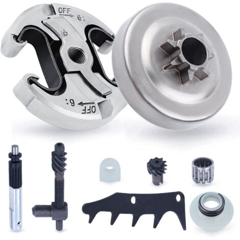Kit de piñón para motosierras Husqvarna 445, 445II, 450 y 450II, piñón ADEFOL .325 (7 dientes) con embrague + garra + bomba de aceite + rodamiento. Accesorios de repuesto.