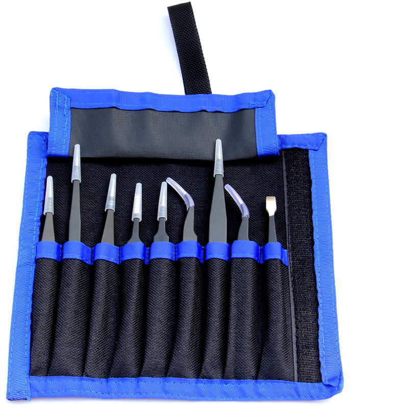 

Happyshopping - Kit de pinzas antiestaticas para hacer joyas de precision de acero inoxidable, con bolsa para dispositivos electronicos